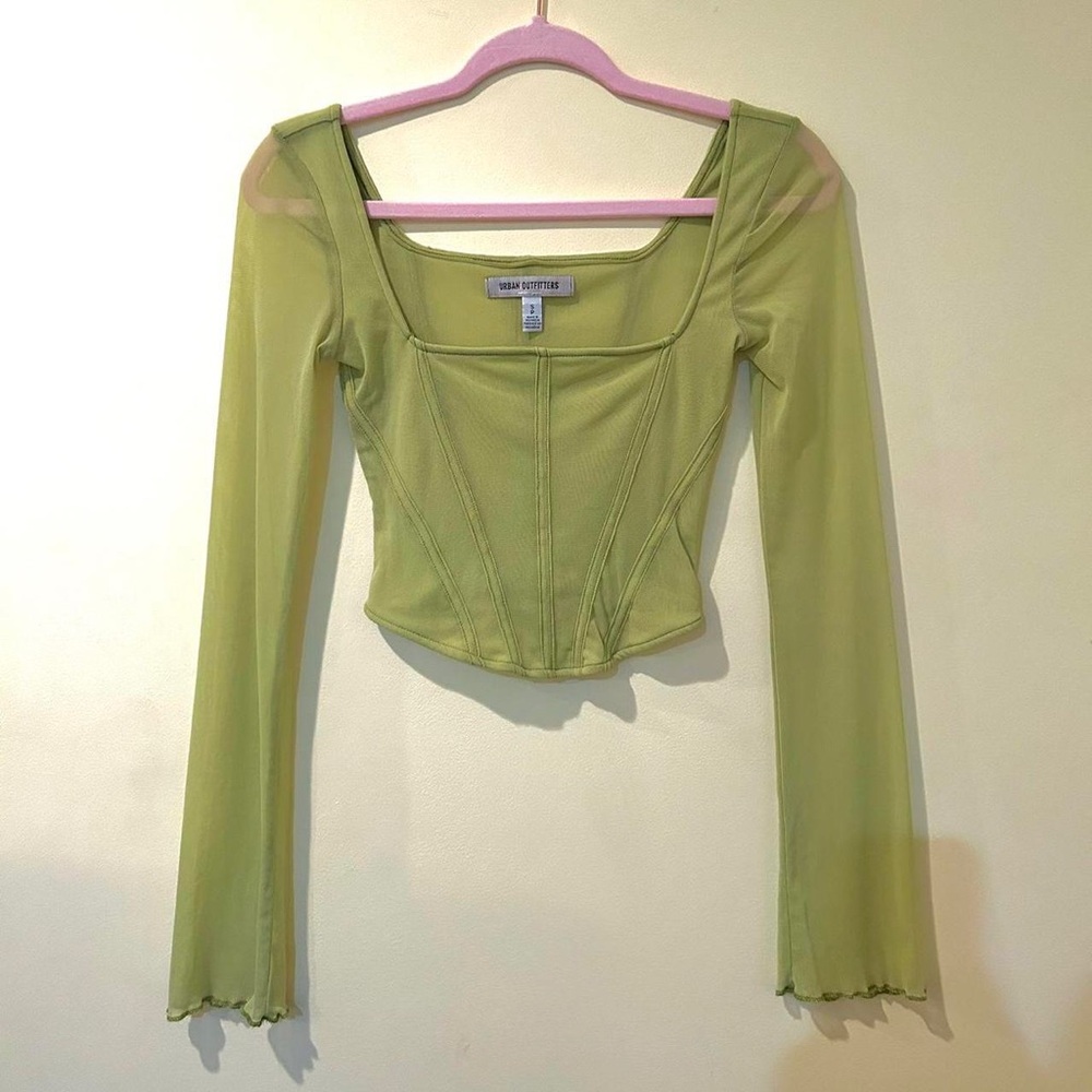 Urban Outfitters Lime Long Sleeve Blouse